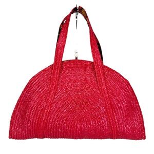 TARGET PAPER RAFIA CORAL FRUIT TOTE